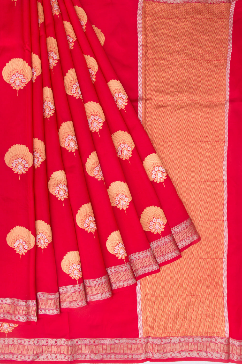 Banarasi Katan Silk Butta Red Saree