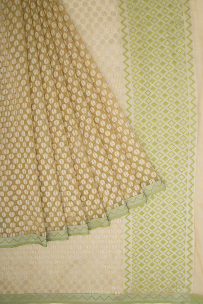 Organza Brocade Yellow Saree