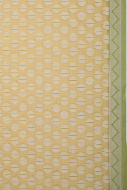 Organza Brocade Yellow Saree