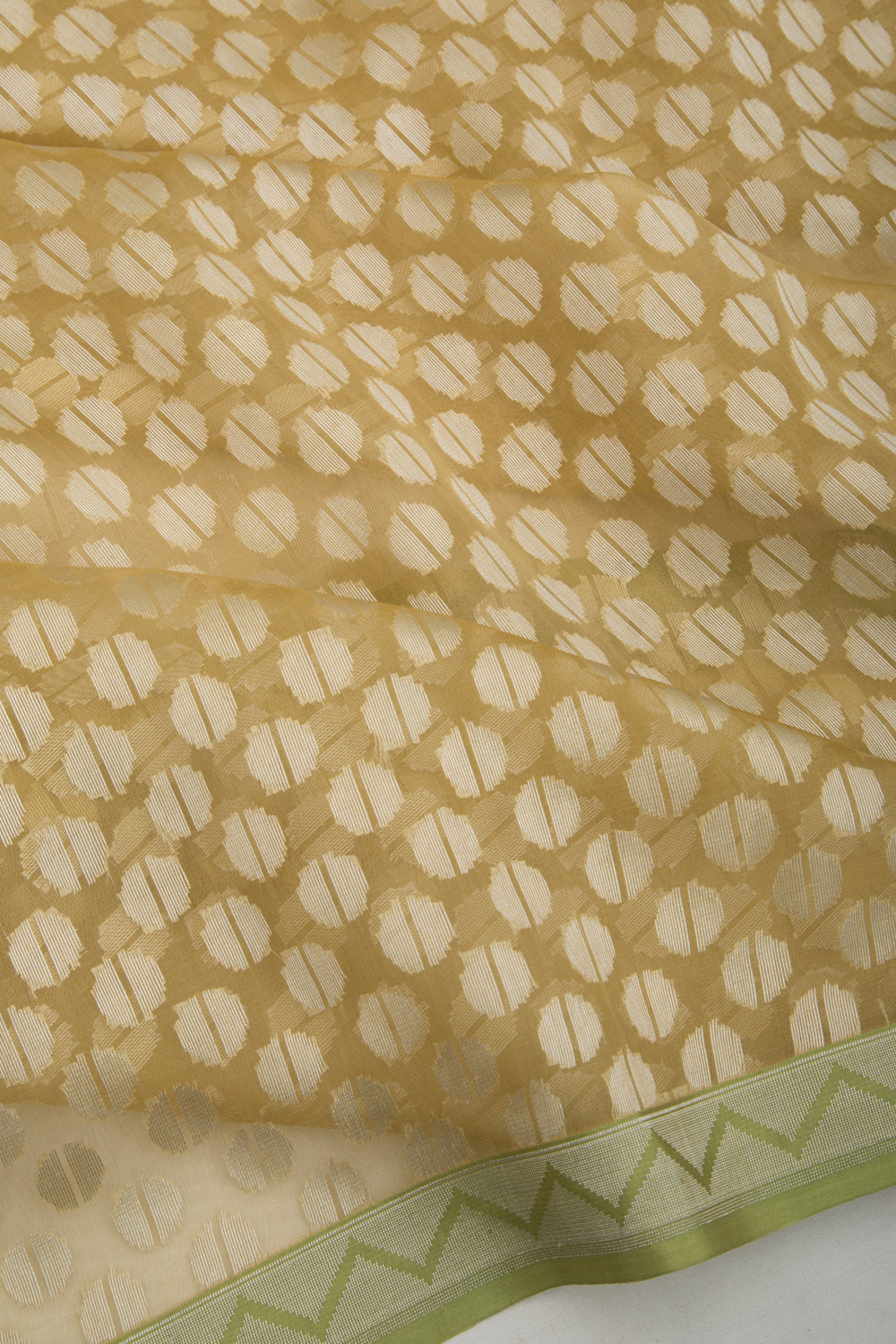 Organza Brocade Yellow Saree