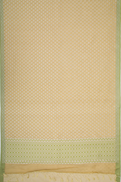 Organza Brocade Yellow Saree