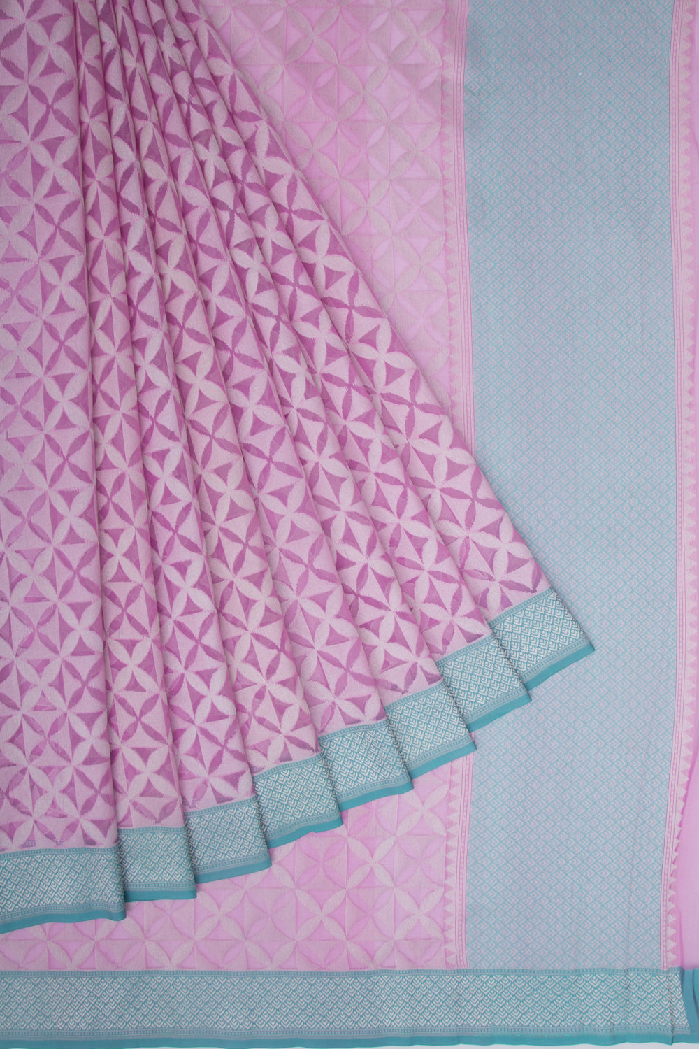Organza Brocade Pink Saree