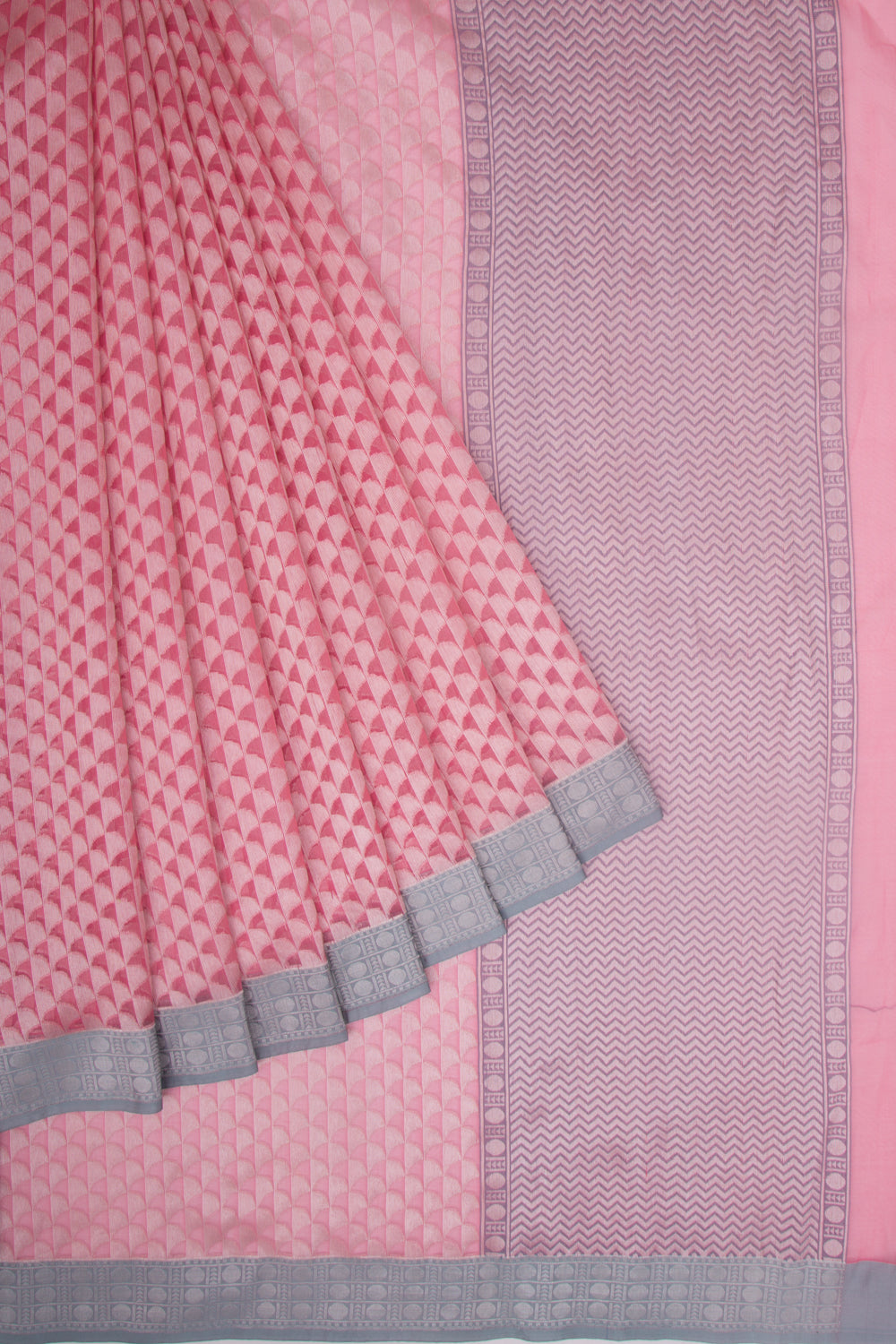 Organza Brocade Pink Saree