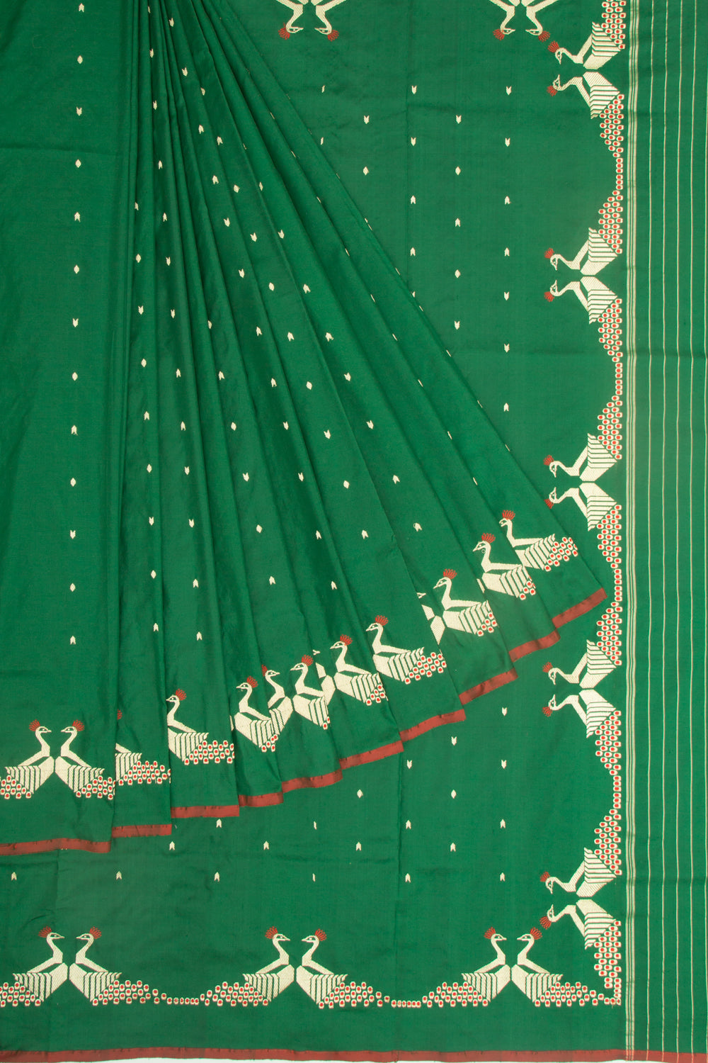 Banarasi Silk Kadwa Butta Green Saree