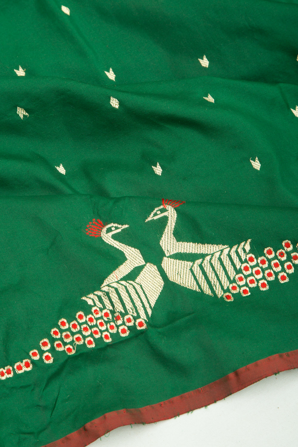 Banarasi Silk Kadwa Butta Green Saree