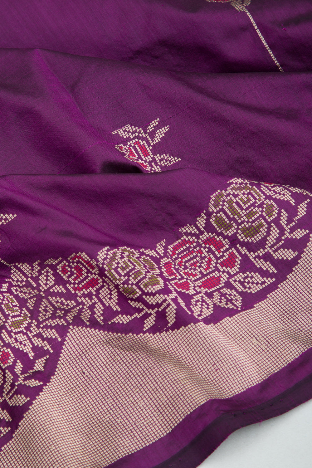 Banarasi Silk Kadwa Butta Purple Saree