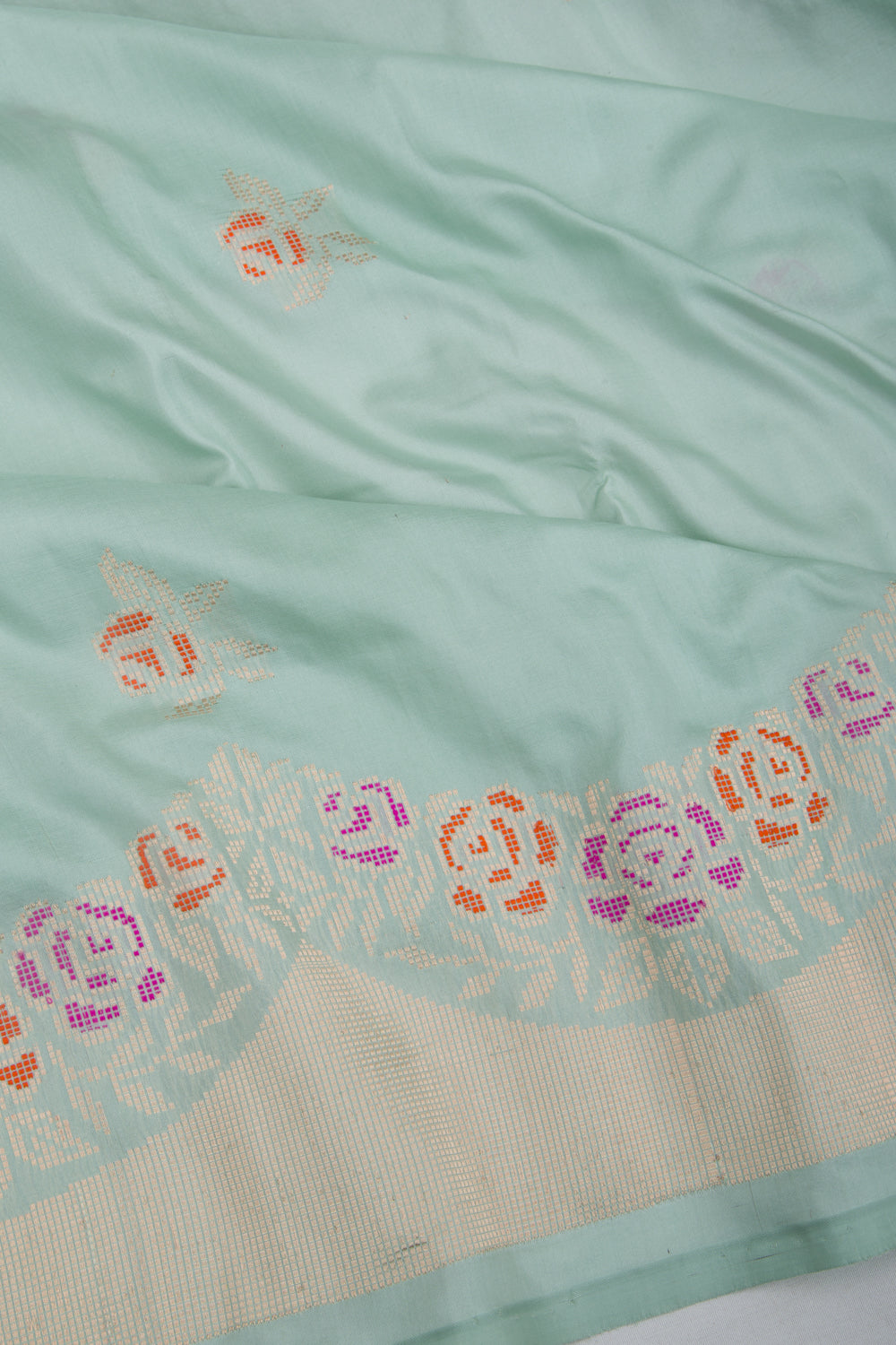 Banarasi Silk Kadwa Butta Pastel Blue Saree