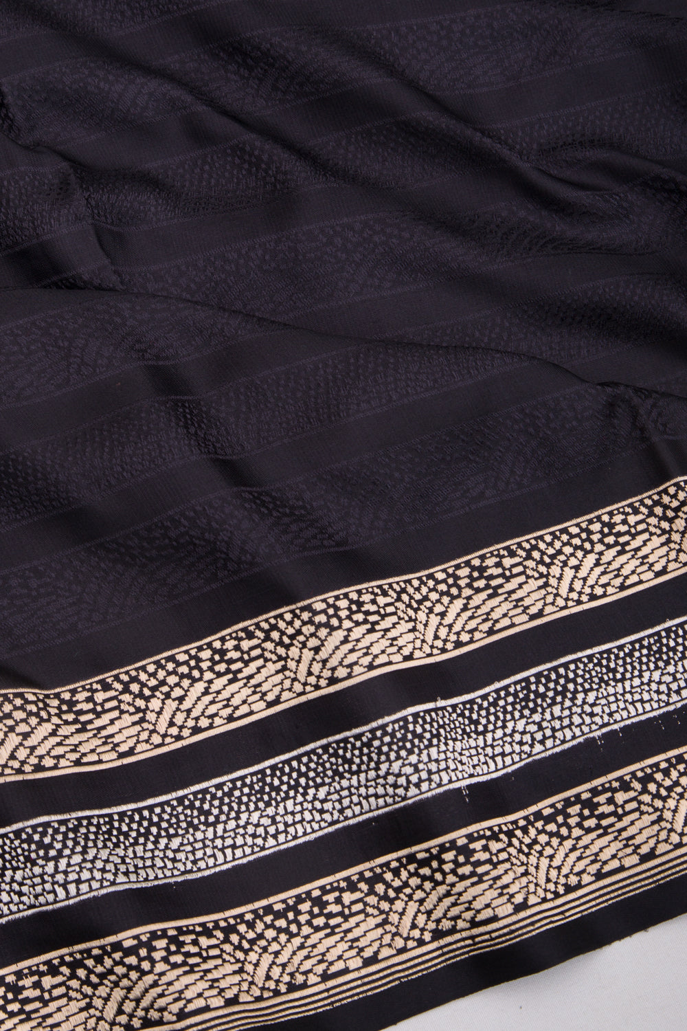 Banarasi Satin Black Saree With Tanchoi Work