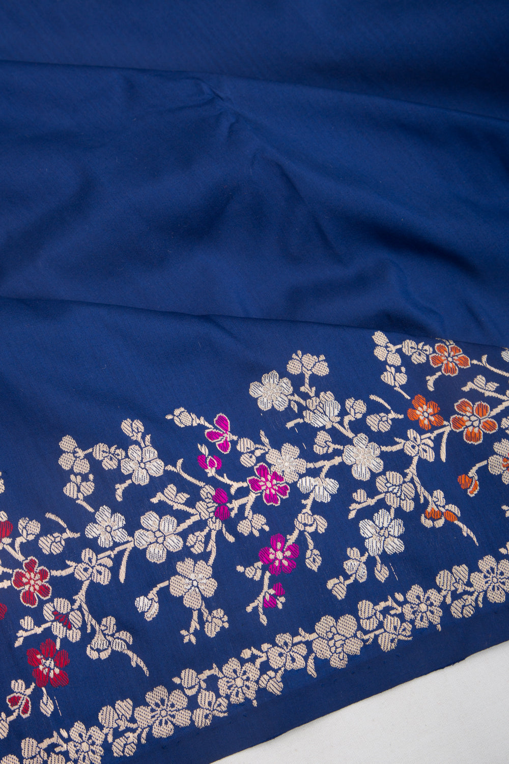 Banarasi Silk Kadwa Plain Blue Saree