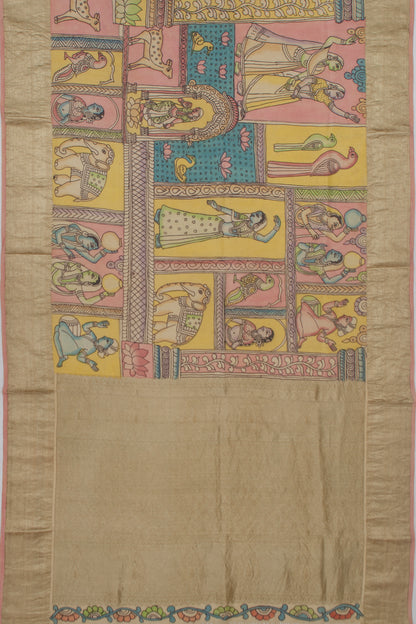 Kanchipuram Silk Kalamkari Multicolour Saree