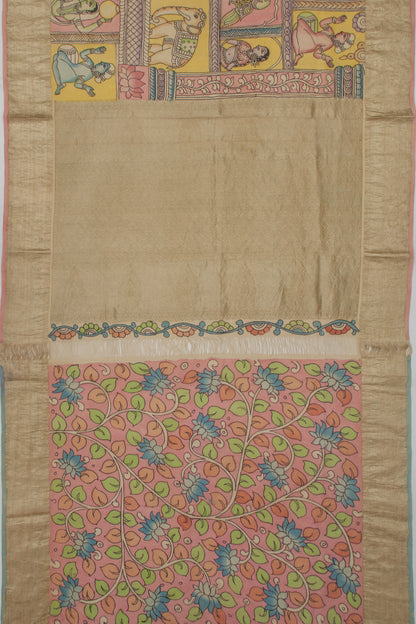 Kanchipuram Silk Kalamkari Multicolour Saree