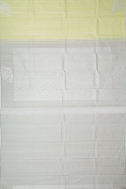 Kanchipuram Silk Vertical Lines Pastel Green Saree