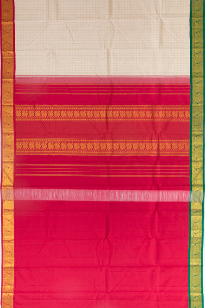 Kanchipuram Silk Butta Cream Saree