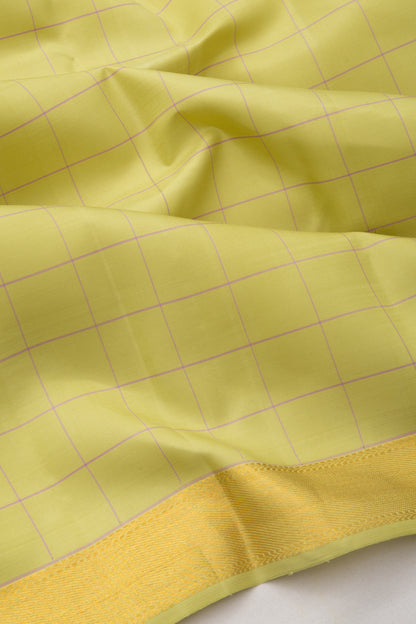Kanchipuram Silk Checks Green Saree