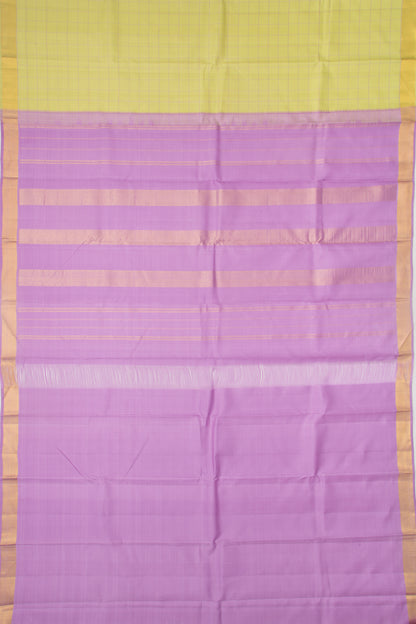 Kanchipuram Silk Checks Green Saree
