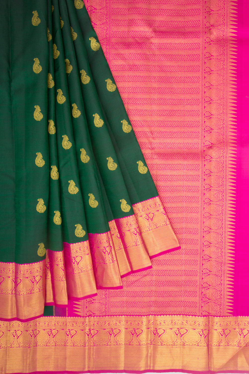 Kanchipuram Silk Butta Green Saree