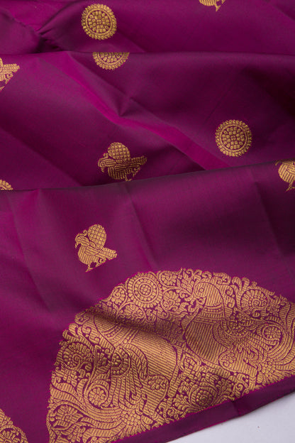 Kanchipuram Silk Butta Purple Saree