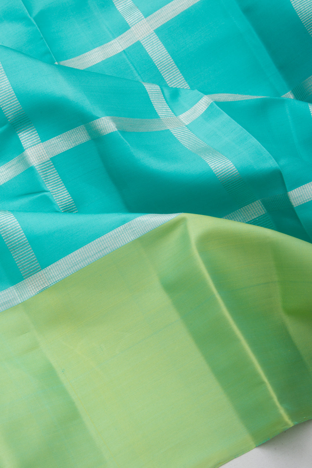 Kanchipuram Silk Checks Blue Saree