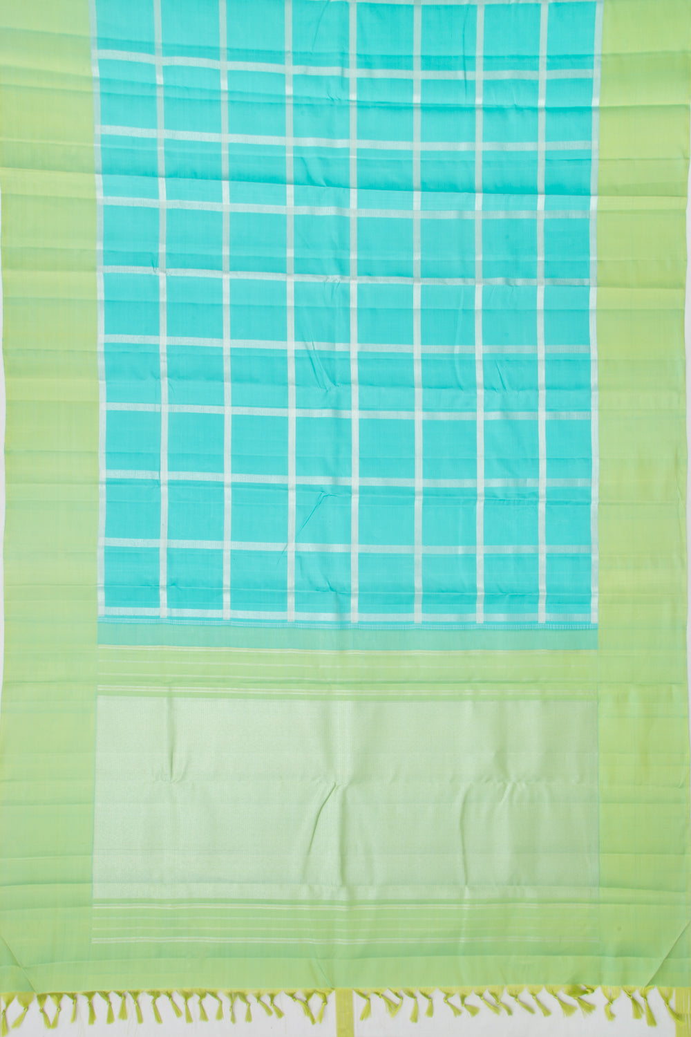 Kanchipuram Silk Checks Blue Saree