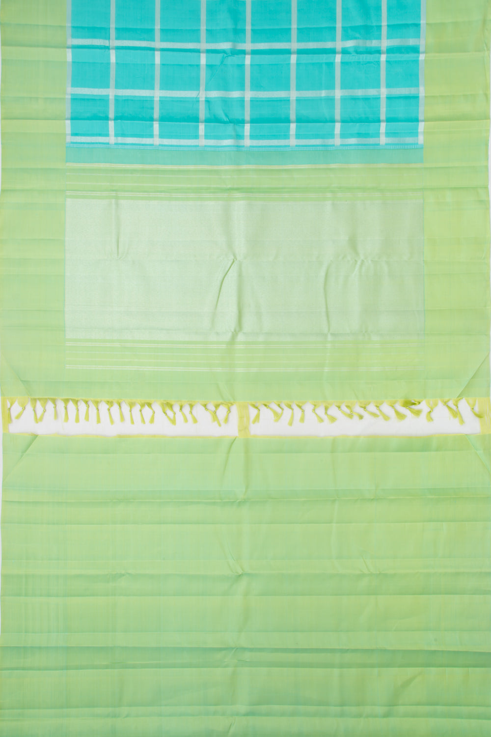 Kanchipuram Silk Checks Blue Saree