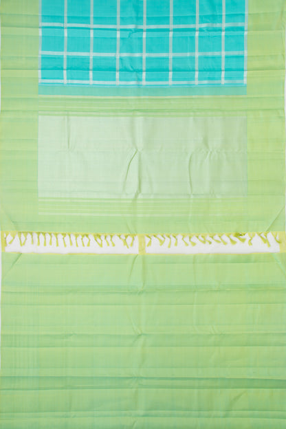 Kanchipuram Silk Checks Blue Saree