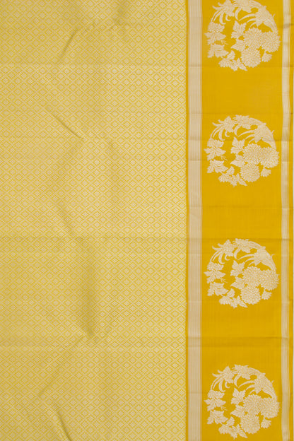 Kanchipuram Silk Brocade Yellow Saree