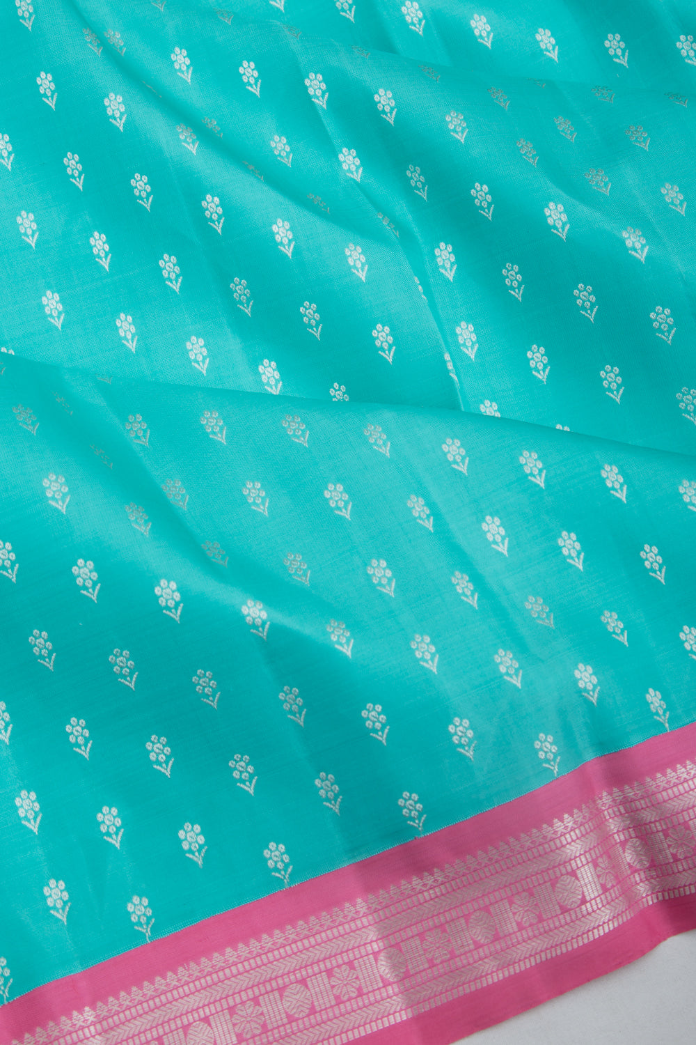 Kanchipuram Silk Butta Sky Blue Saree