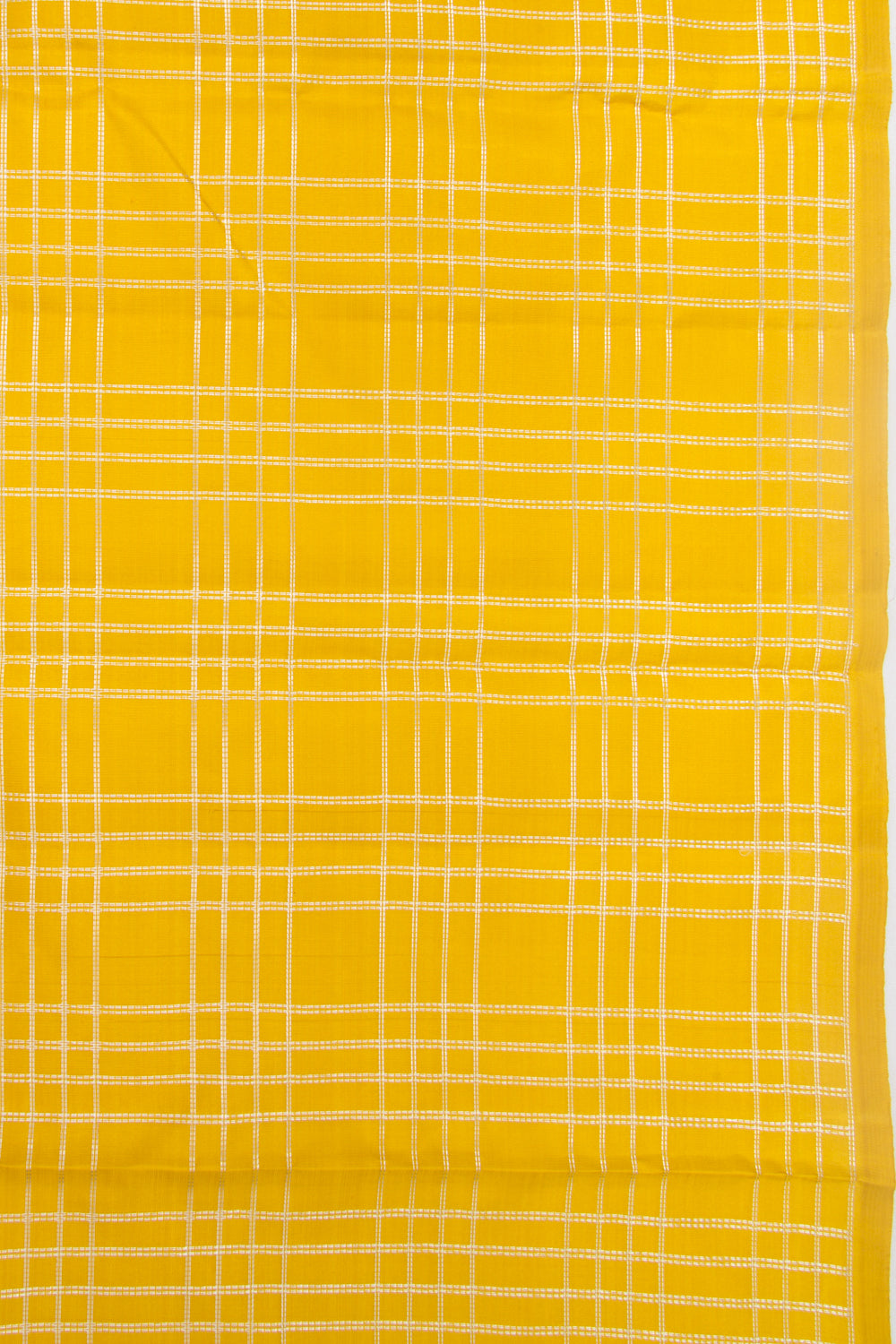 Kanchipuram Silk Checks Yellow Saree