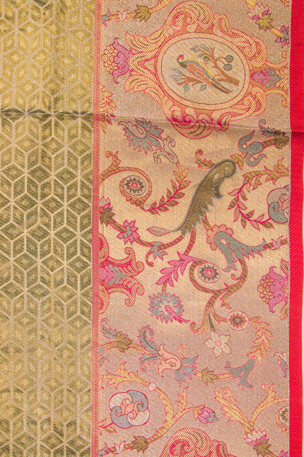 Kanchipuram Silk Tissue Brocade Green Saree
