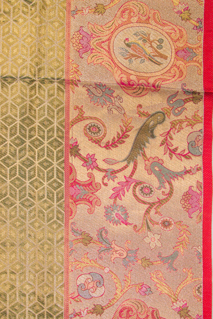 Kanchipuram Silk Tissue Brocade Green Saree