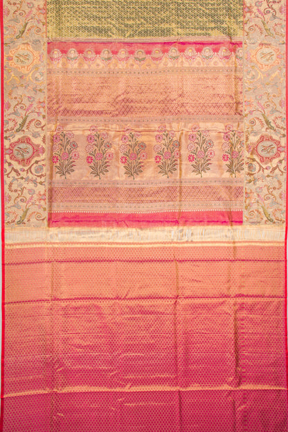 Kanchipuram Silk Tissue Brocade Green Saree