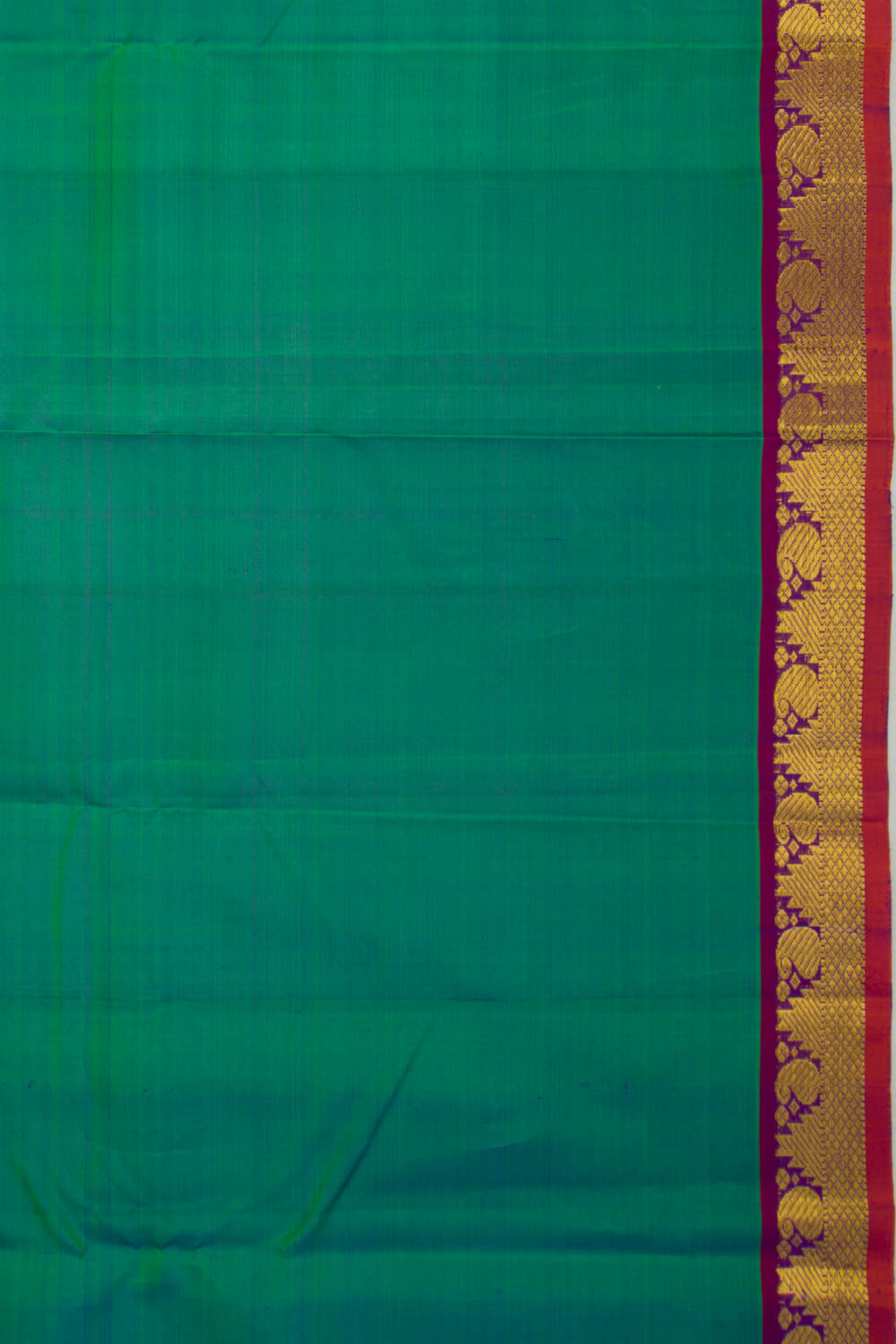 Kanchipuram Silk Plain Dark Green Saree