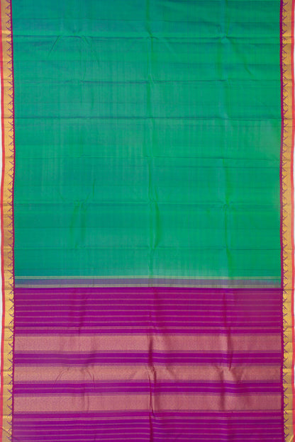 Kanchipuram Silk Plain Dark Green Saree