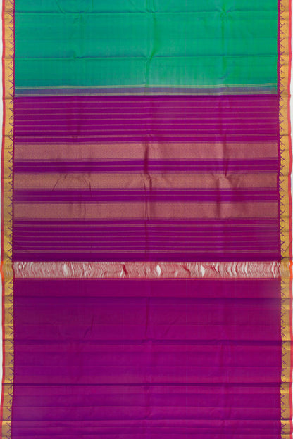 Kanchipuram Silk Plain Dark Green Saree