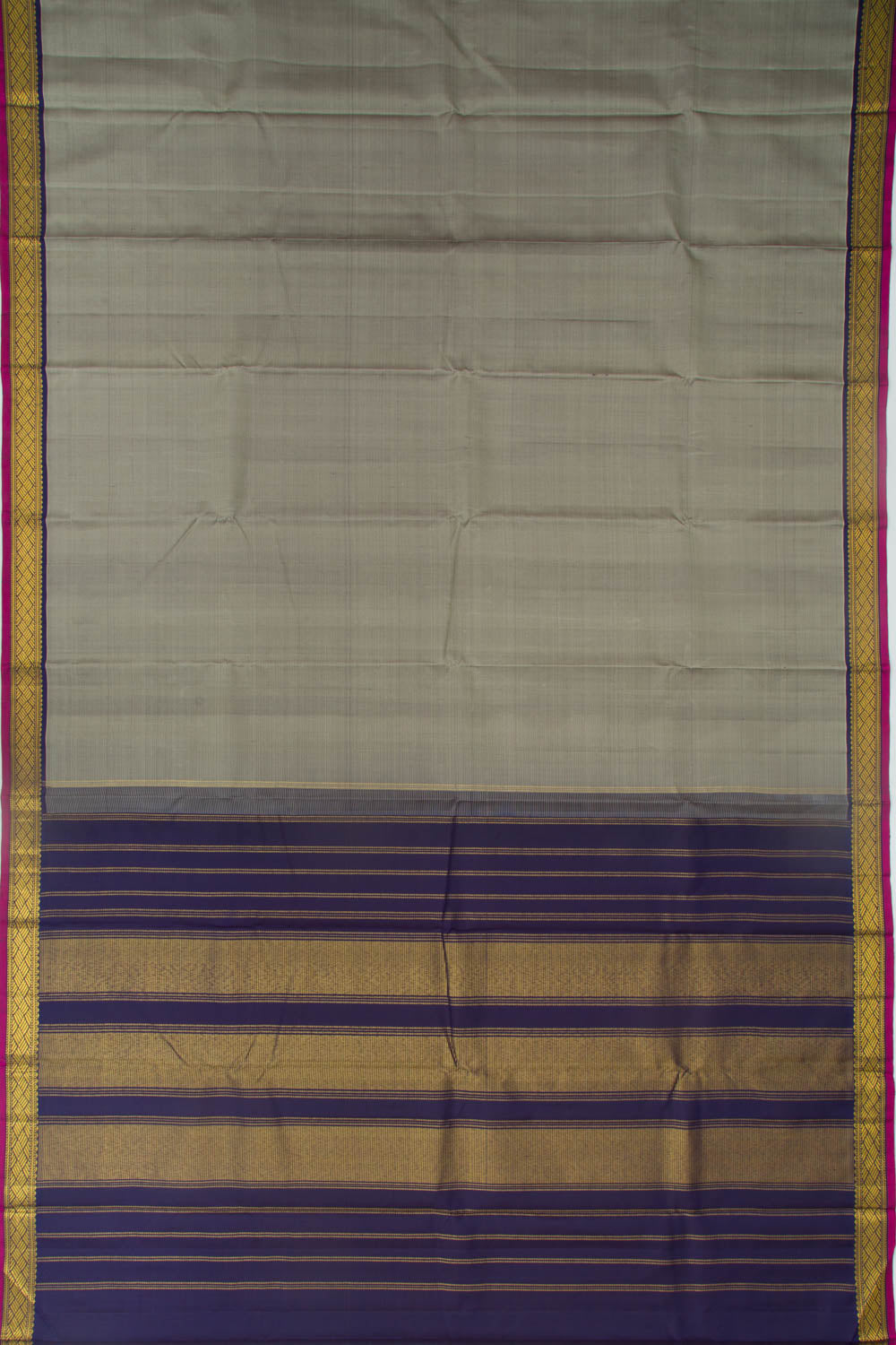 Kanchipuram Silk Plain Grey Saree