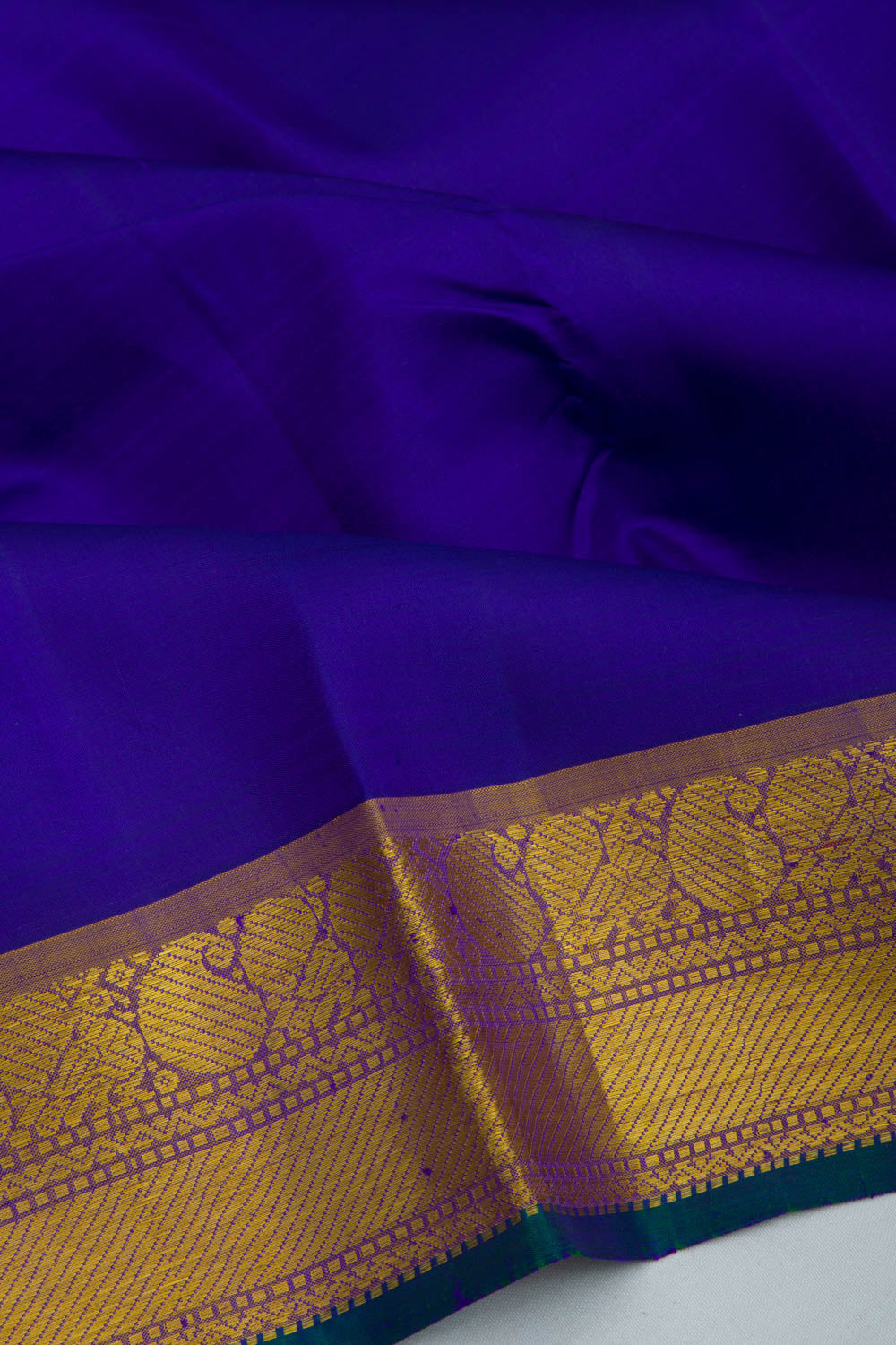 Kanchipuram Silk Plain Dark Blue Saree