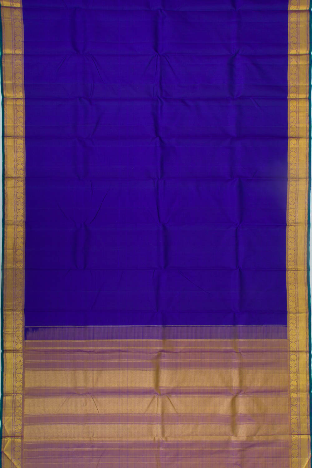 Kanchipuram Silk Plain Dark Blue Saree