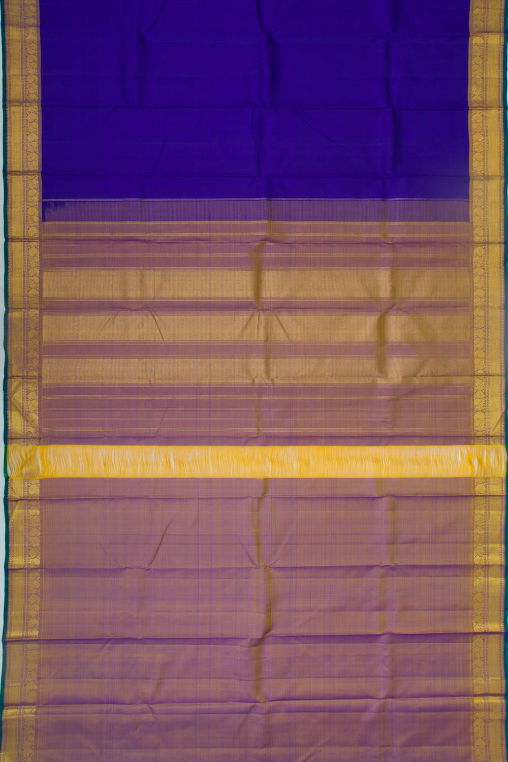 Kanchipuram Silk Plain Dark Blue Saree