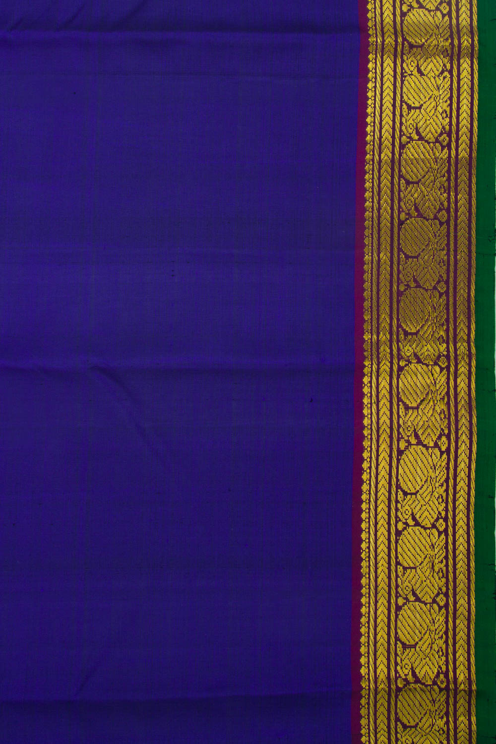 Kanchipuram Silk Plain Dark Blue Saree