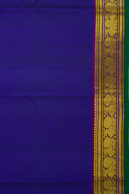 Kanchipuram Silk Plain Dark Blue Saree