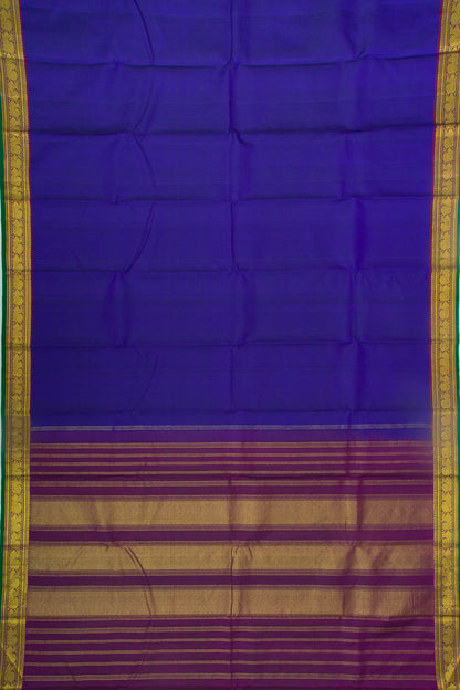 Kanchipuram Silk Plain Dark Blue Saree