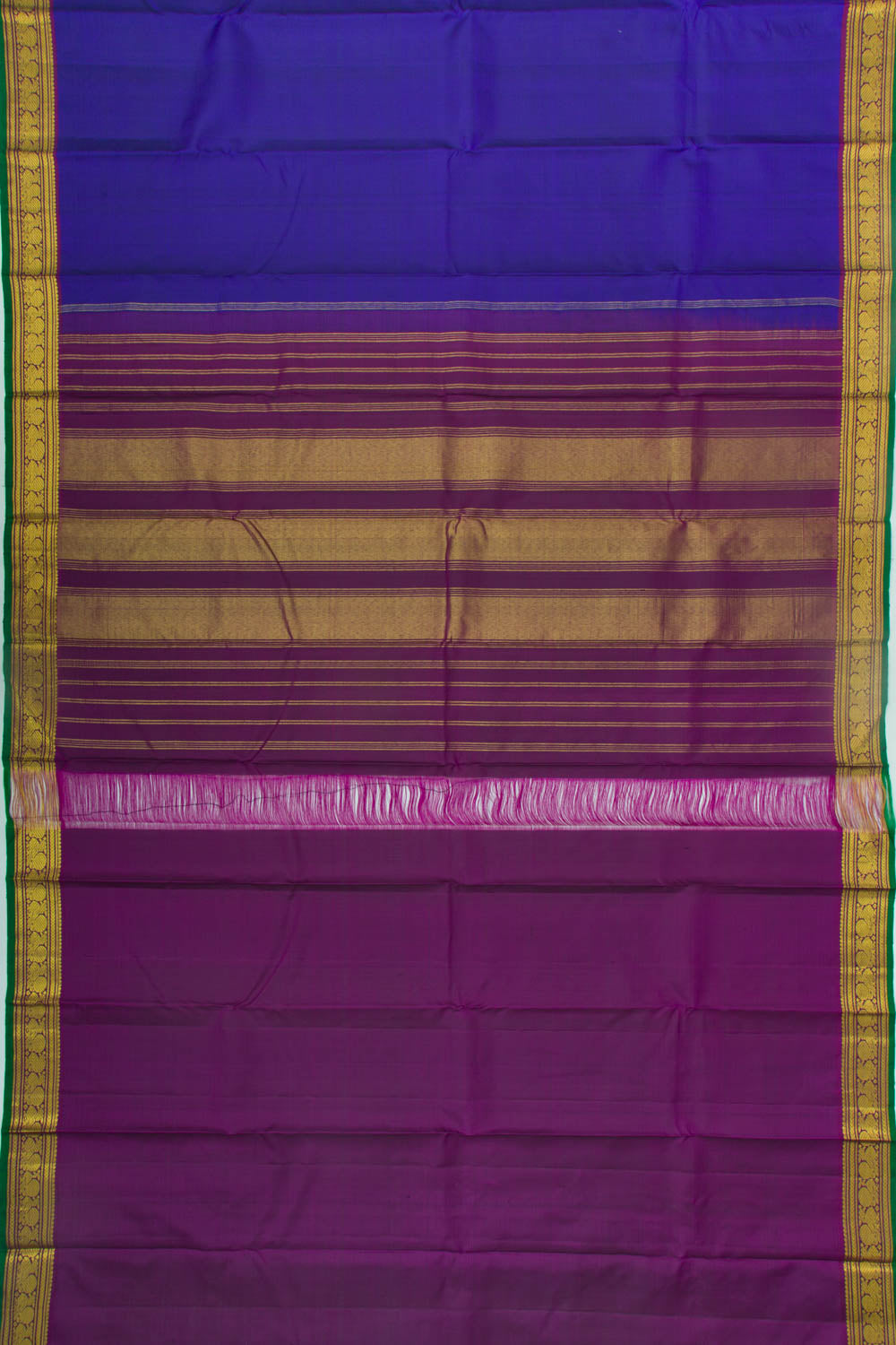 Kanchipuram Silk Plain Dark Blue Saree