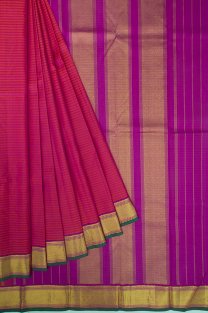 Kanchipuram Silk Checks Pink Saree