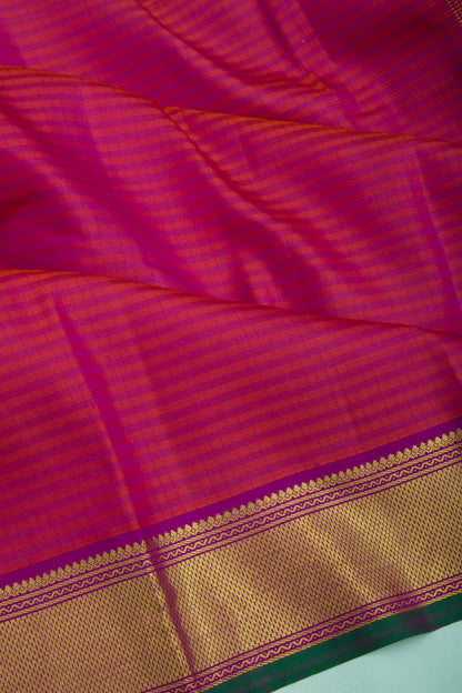 Kanchipuram Silk Checks Pink Saree