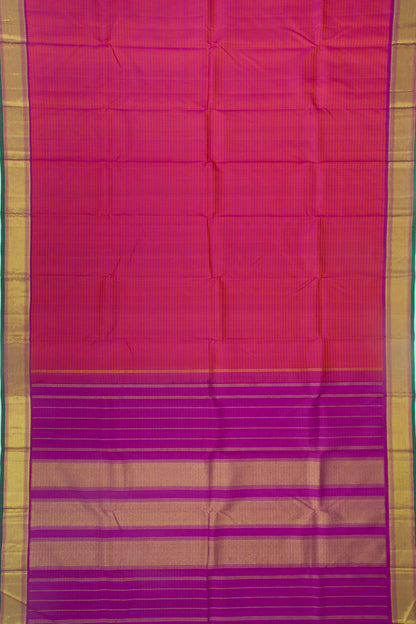 Kanchipuram Silk Checks Pink Saree