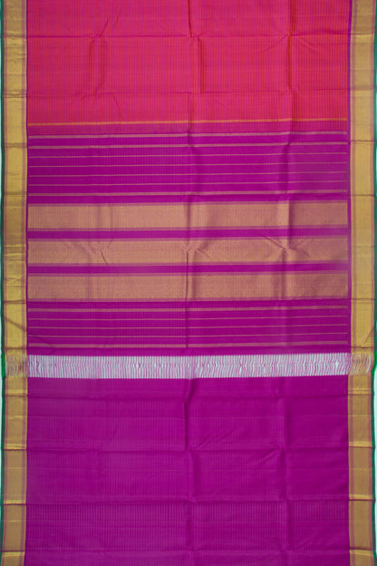 Kanchipuram Silk Checks Pink Saree