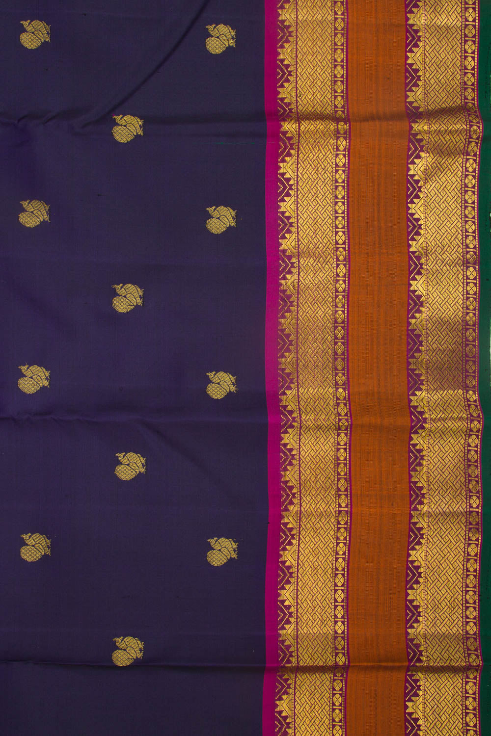 Kanchipuram Silk Butta Dark Blue Saree