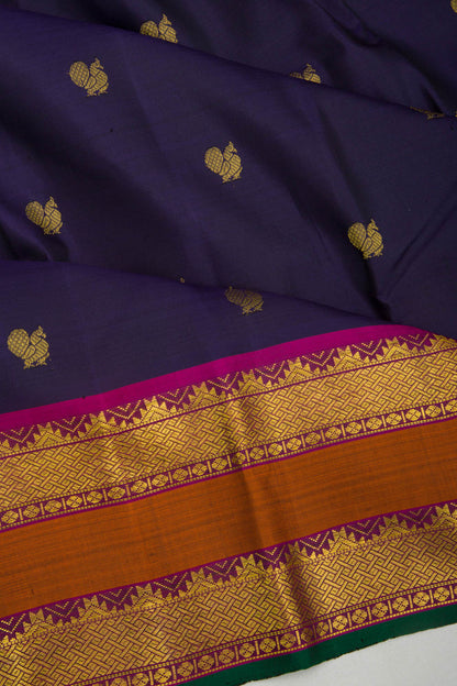 Kanchipuram Silk Butta Dark Blue Saree