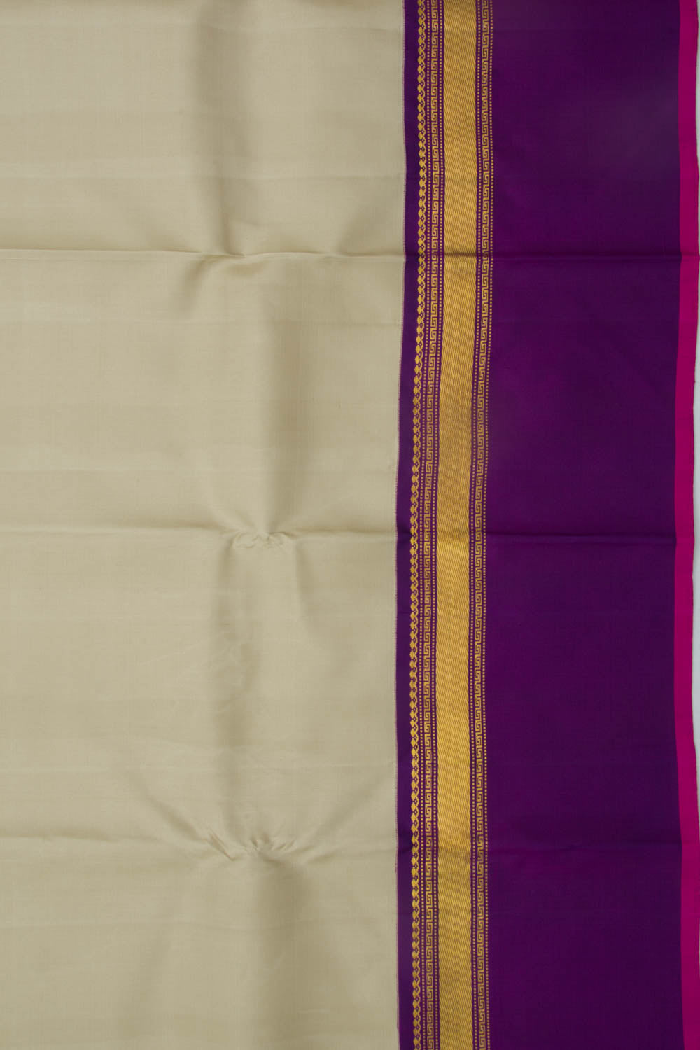Kanchipuram Silk Plain Cream Saree