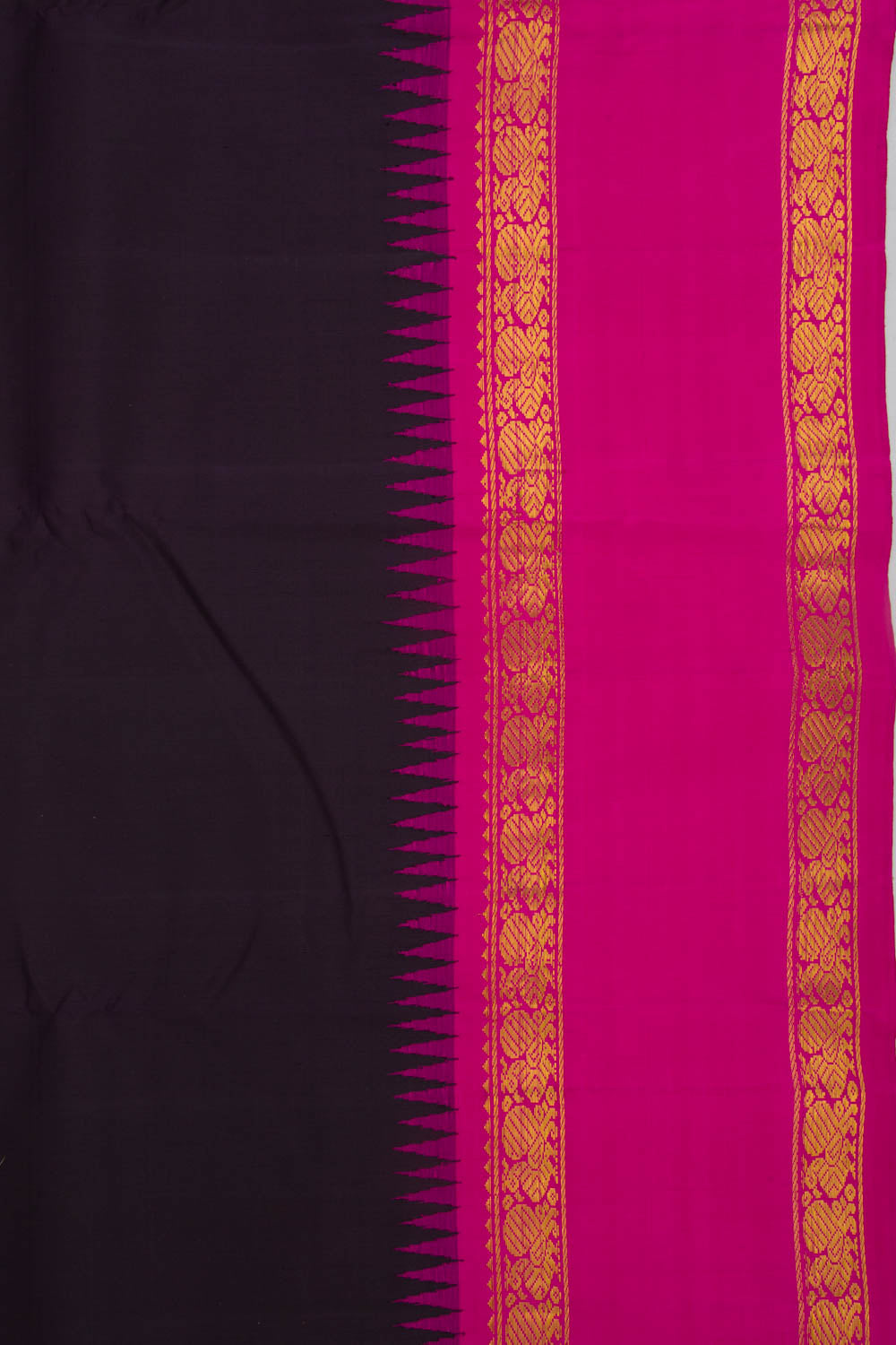 Kanchipuram Silk Plain Brown Saree